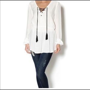 Free People Tassel Lace Up Tunic